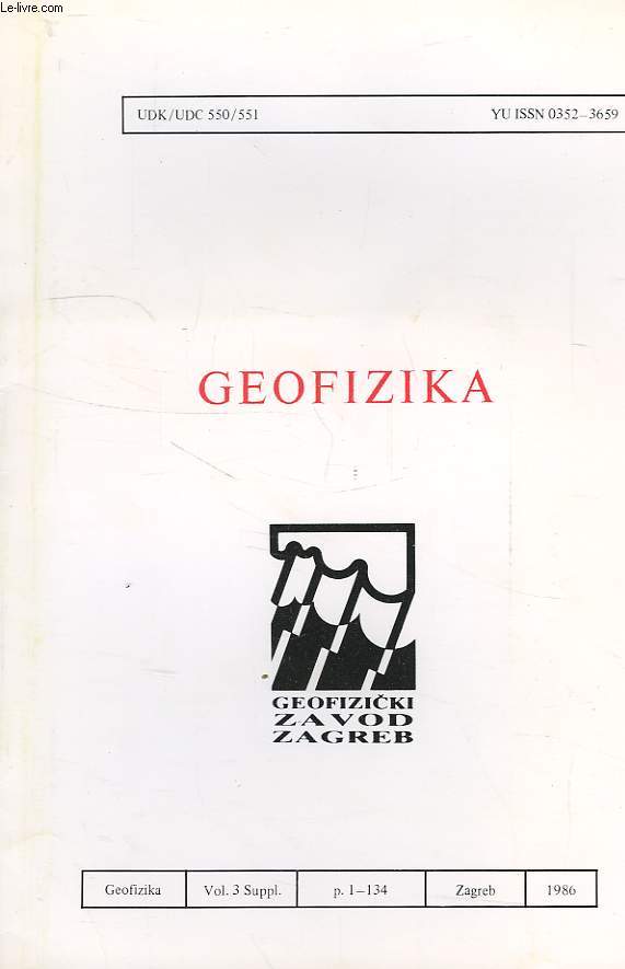 GEOFIZIKA, VOL. 3 SUPPL., 1986