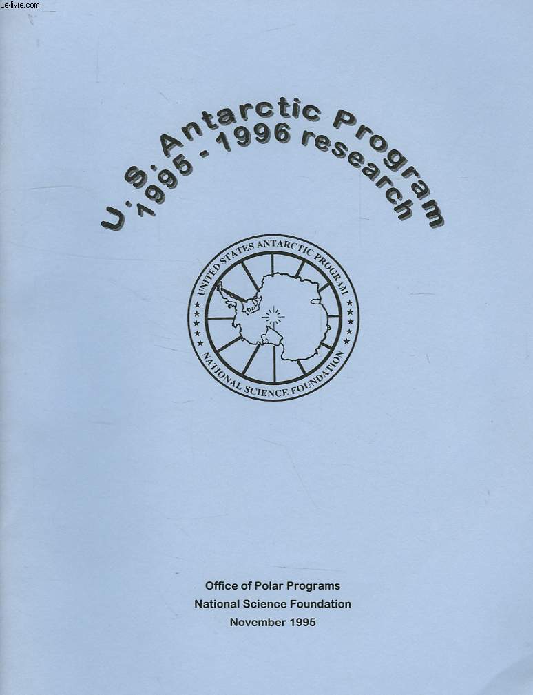 U.S. ANTARCTIC PROGRAM, 1995-1996 RESEARCH