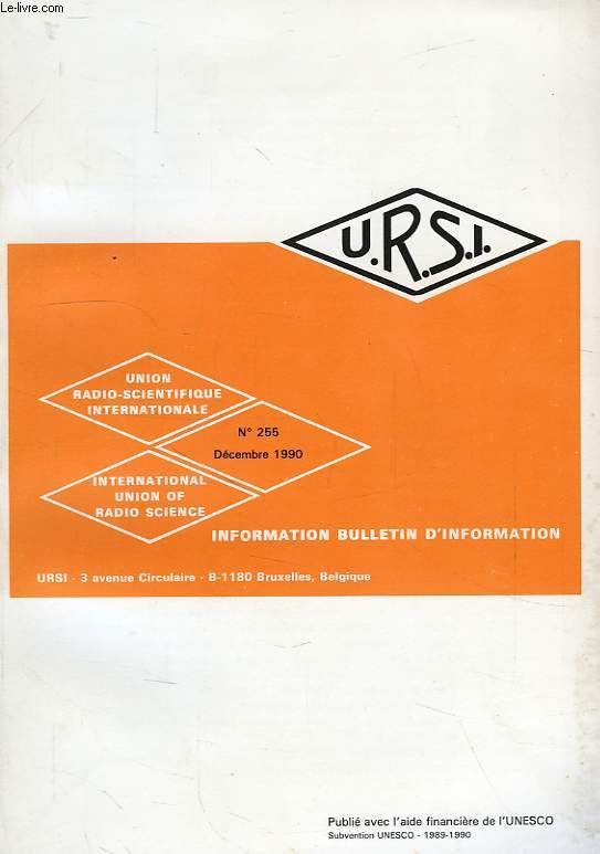 URSI, INFORMATION BULLETIN, N 255, DEC. 1990