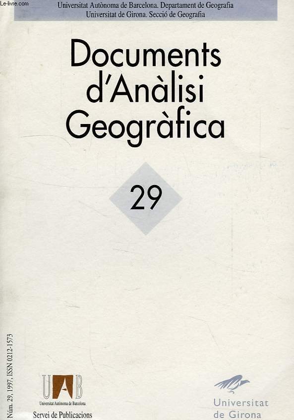 DOCUMENTS D'ANALISI GEOGRAFICA, 29