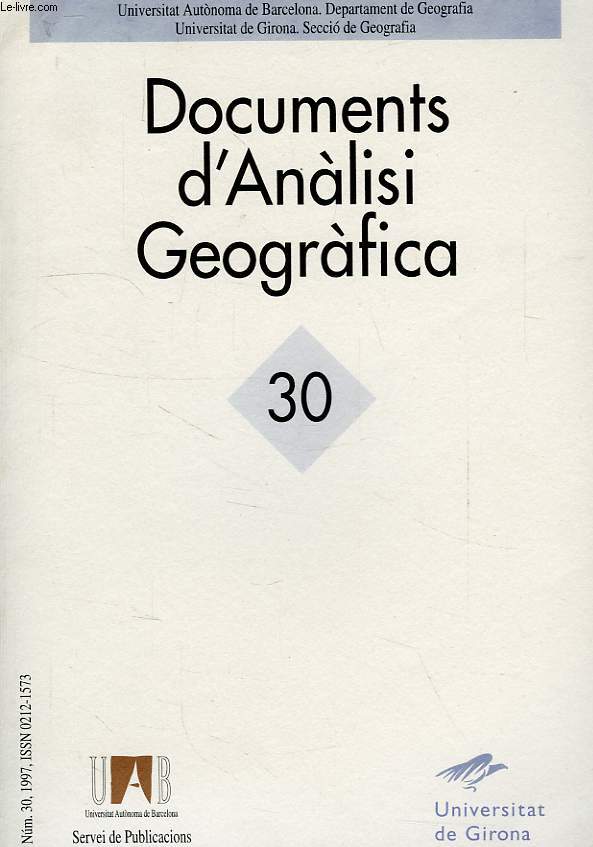 DOCUMENTS D'ANALISI GEOGRAFICA, 30