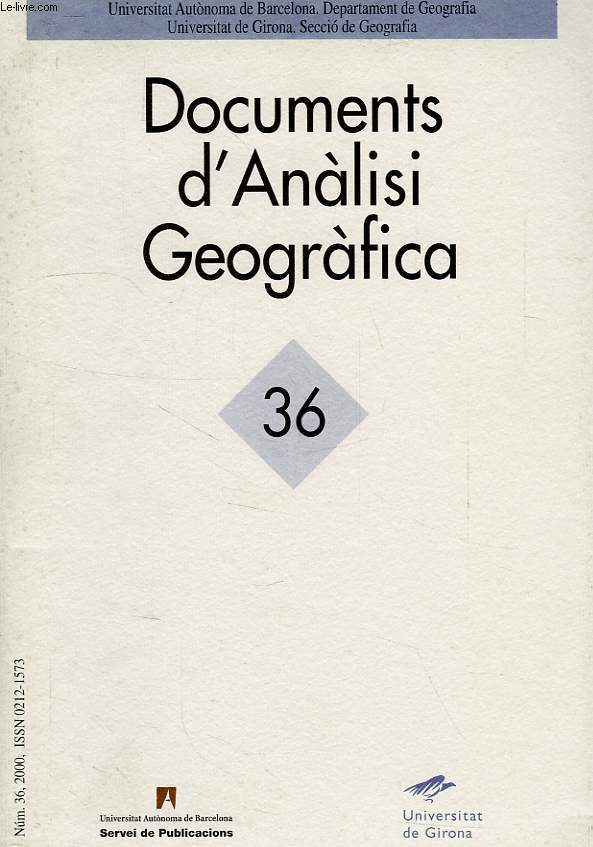 DOCUMENTS D'ANALISI GEOGRAFICA, 36