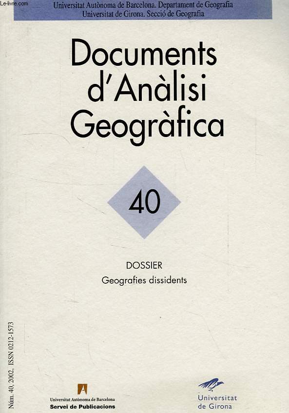 DOCUMENTS D'ANALISI GEOGRAFICA, 40