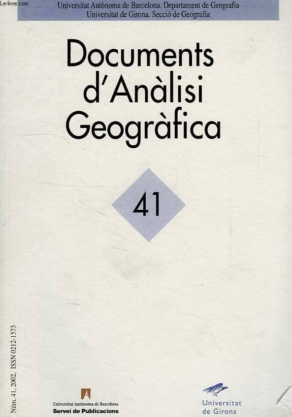 DOCUMENTS D'ANALISI GEOGRAFICA, 41