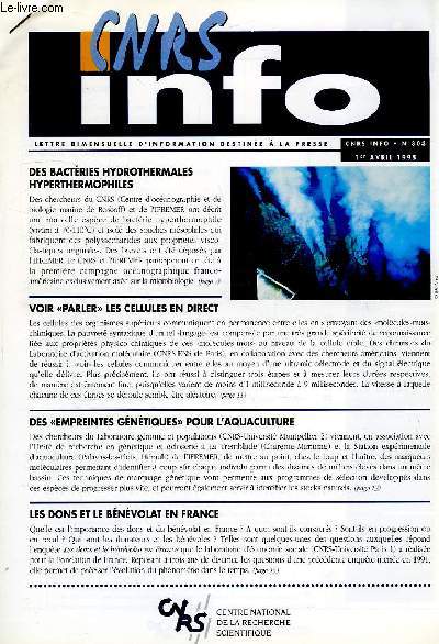 CNRS INFO, N 303, AVRIL 1995