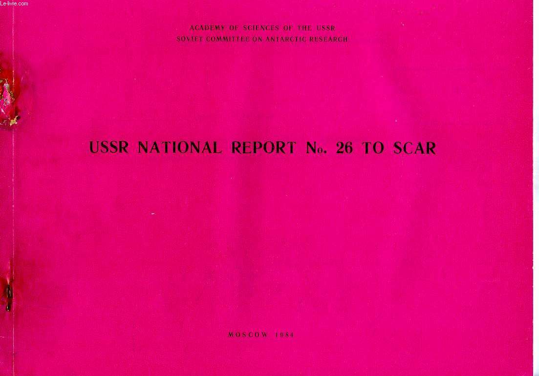 USSR NATIONAL REPORT N 26 TO SCAR