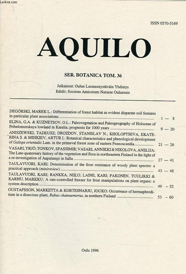 AQUILO, SER. BOTANICA TOM. 36, 1996