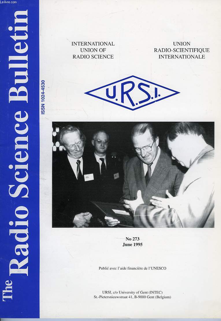 URSI, THE RADIO SCIENCE BULLETIN, N 273, JUNE 1995