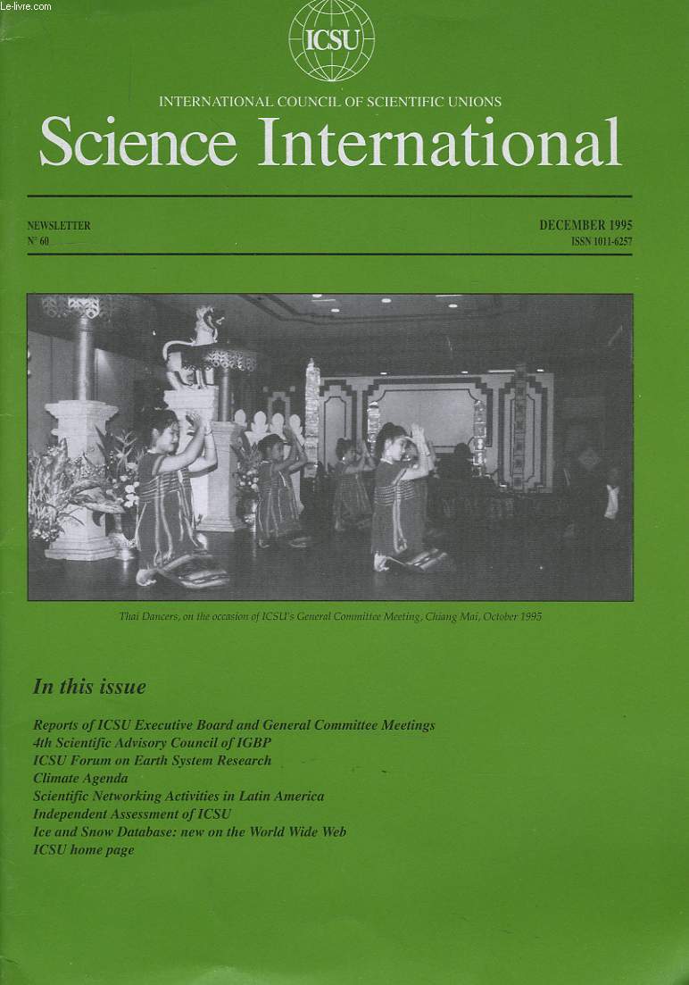 SCIENCE INTERNATIONAL, NEWSLETTER N 60, DEC. 1995