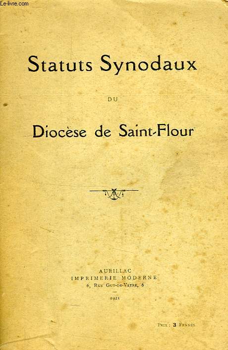 STATURS SYNODAUX DU DIOCESE DE SAINT-FLOUR