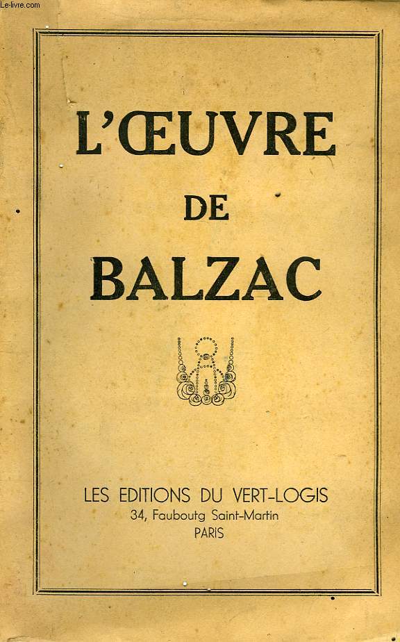 L'OEUVRE DE BALZAC