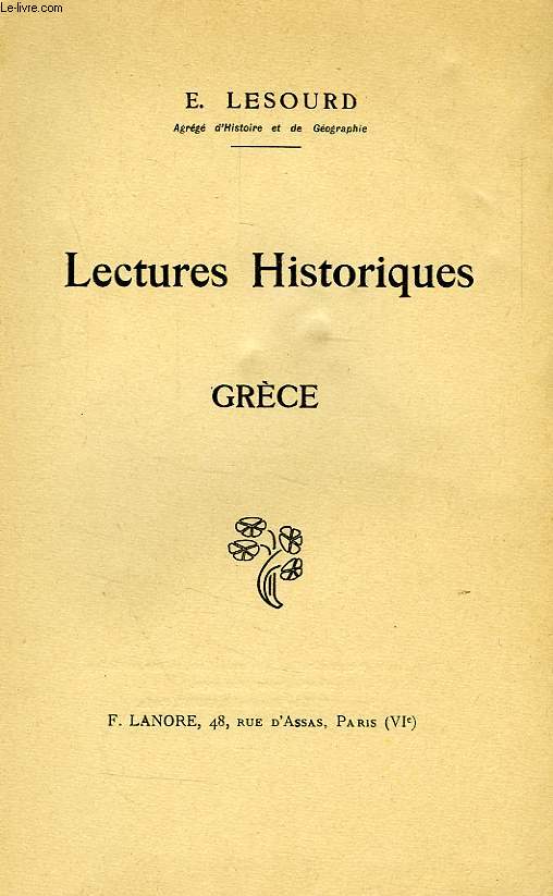 LECTURES HISTORIQUES, GRECE
