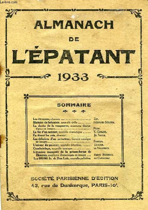 ALMANACH DE L'EPATANT, 1933
