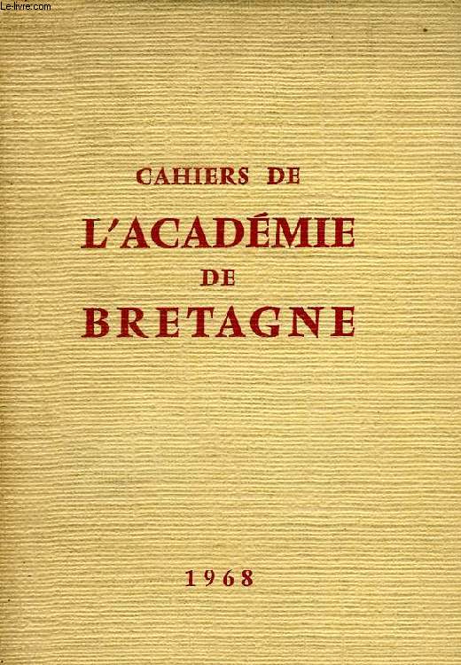 CAHIERS DE L'ACADEMIE DE BRETAGNE, 1968