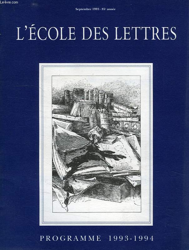 L'ECOLE DES LETTRES, N HORS SERIE, SEPT. 1993