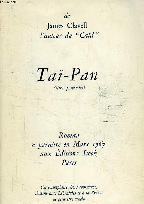 TAI-PAN (EXEMPLAIRE DE PRESSE)