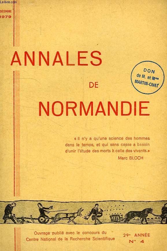 ANNALES DE NORMANDIE, 29e ANNEE, N 4, DEC 1979