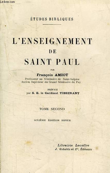 L'ENSEIGNEMENT DE SAINT PAUL, TOME II
