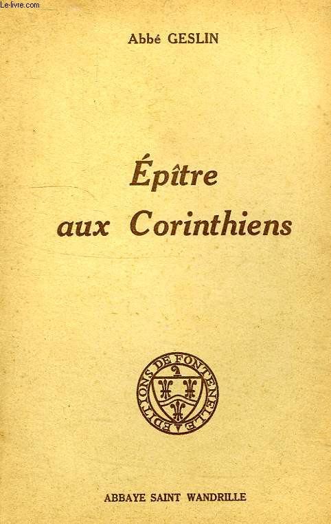 EPITRE AUX CORINTHIENS