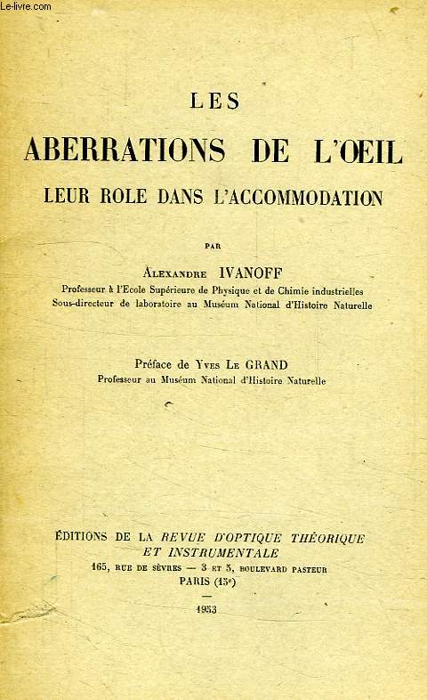 LES ABERRATIONS DE L'OEIL, LEUR ROLE DANS L'ACCOMODATION