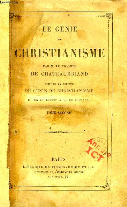 LE GENIE DU CHRISTIANISME, TOME II