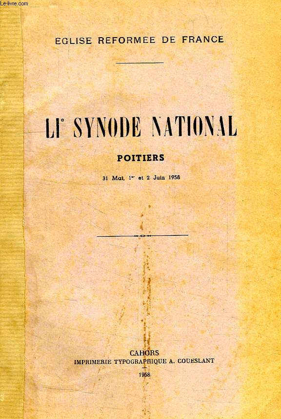 LIe SYNODE NATIONAL, POITIERS