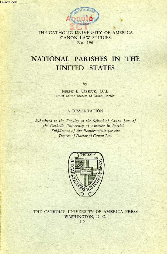 NATIONAL PARISHES IN THE UNITED STATES