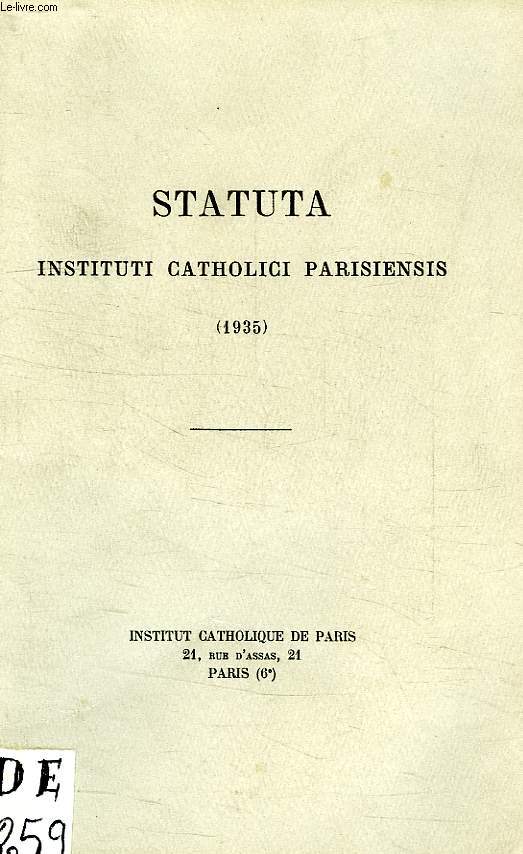 STATUTA INSTITUTI CATHOLICI PARISIENSIS (1935)