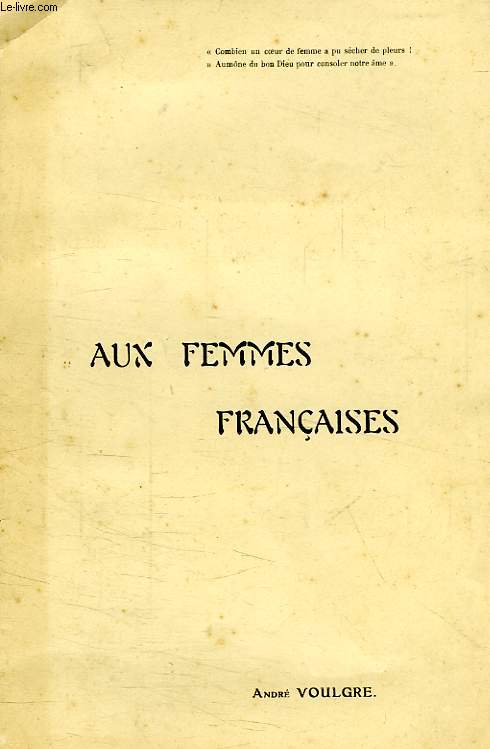 AUX FEMMES FRANCAISES