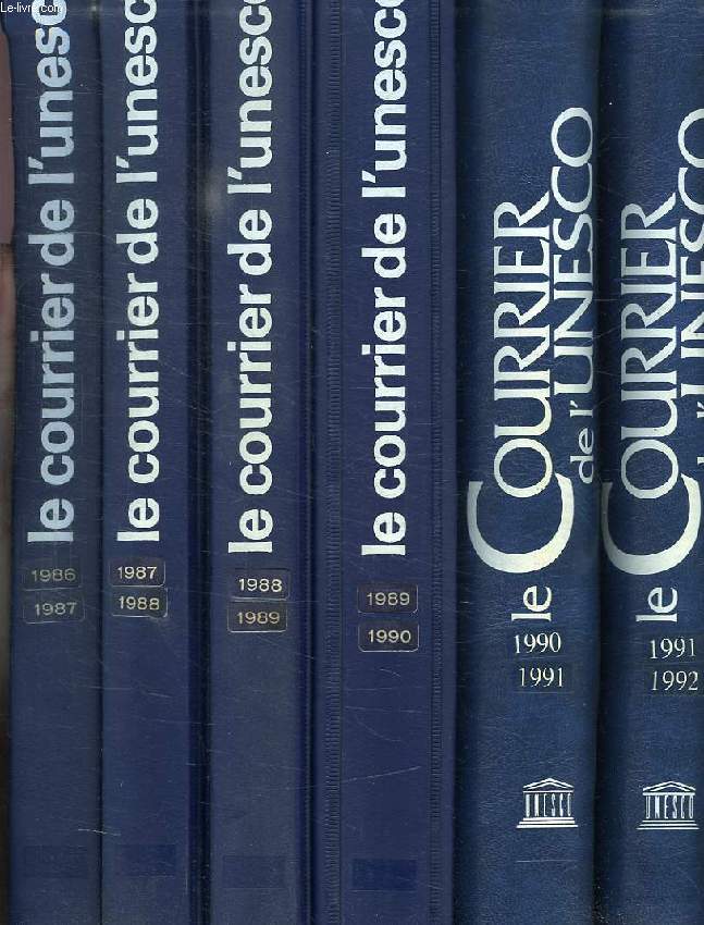 LE COURRIER DE L'UNESCO, 7 ANNEES, 1986-1992 (6 VOLUMES)
