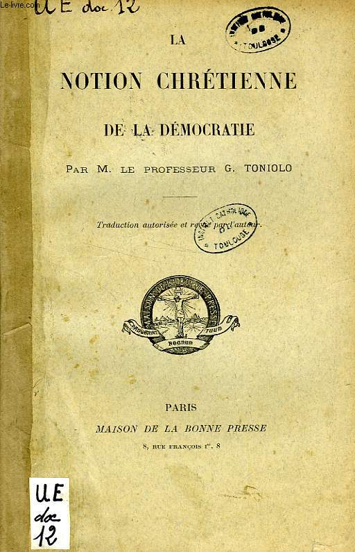 LA NOTION CHRETIENNE DE LA DEMOCRATIE