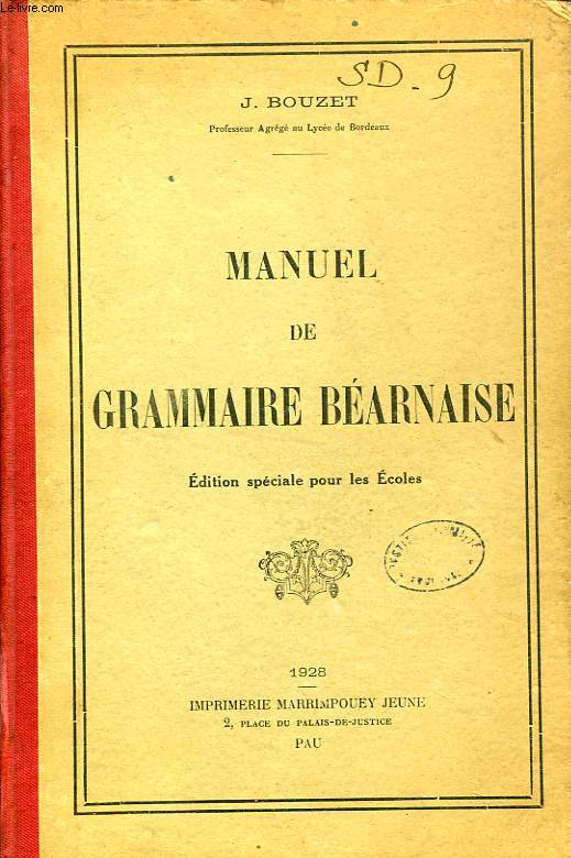 MANUEL DE GRAMMAIRE BEARNAISE