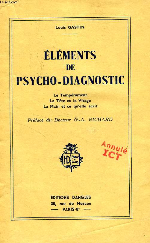 ELEMENTS DE PSYCHO-DIAGNOSTIC