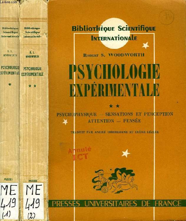 PSYCHOLOGIE EXPERIMENTALE, 2 TOMES