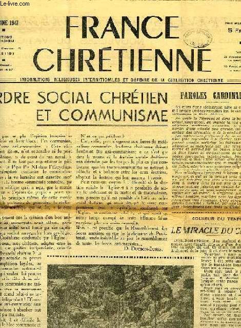 FRANCE CHRETIENNE, EPIPHANIE 1947