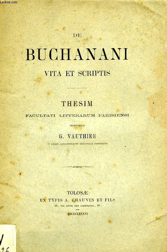 DE BUCHANANI VITA ET SCRIPTIS (THESIS)