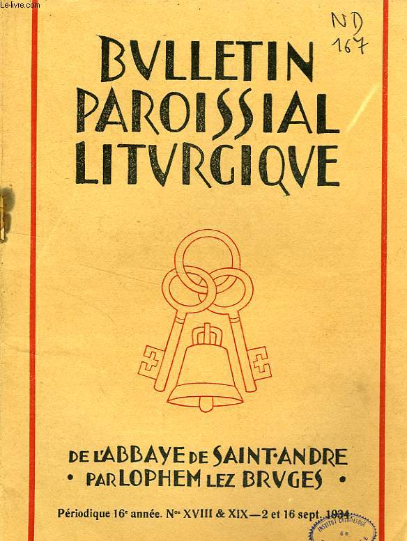 BULLETIN PAROISSIAL LITURGIQUE, 16e ANNEE, N 18-19, SEPT. 1934
