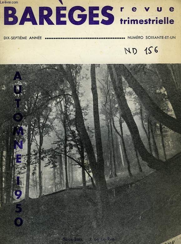 BAREGES, N 61, AUTOMNE 1950