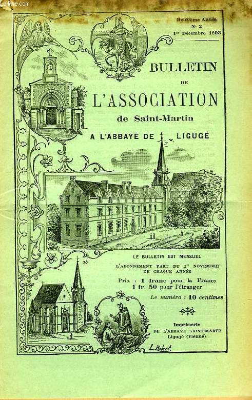BULLETIN DE L'ASSOCIATION DE SAINT-MARTIN A LIGUGE, 2e ANNEE, N 2, 1er DEC. 1893