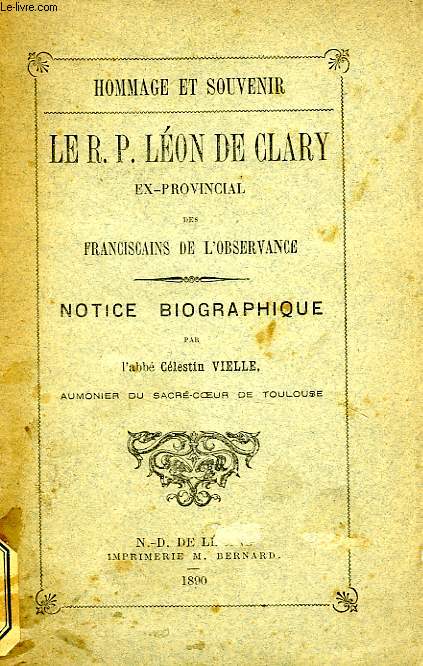 LE R.P. LEON DE CLARY, EX-PROVINCIAL DES FRANCISCAINS DE L'OBSERVANCE