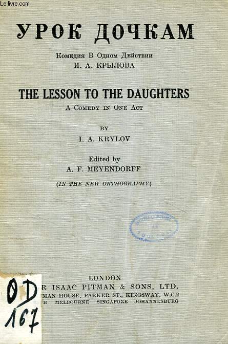 THE LESSON TO THE DAUGHTERS, A COMEDY IN ONE ACT