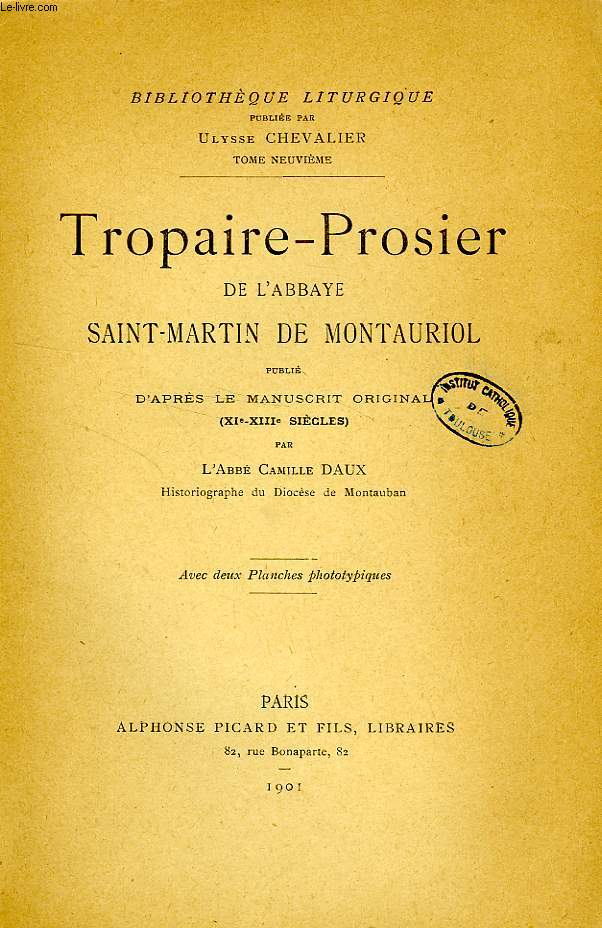 TROPAIRE-PROSIER DE L'ABBAYE SAINT-MARTIN DE MONTAURIOL