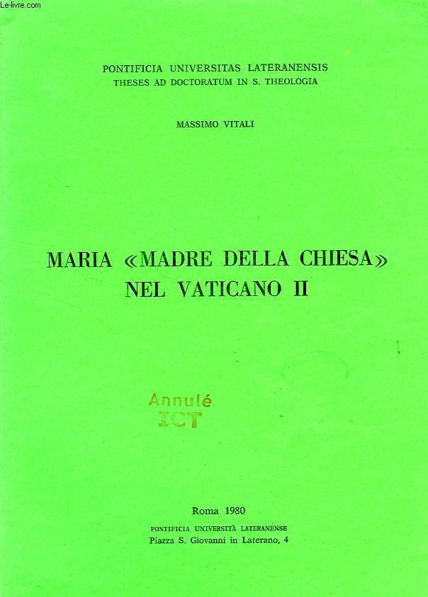 MARIA 'MADRE DELLA CHIESA' NEL VATICANO II