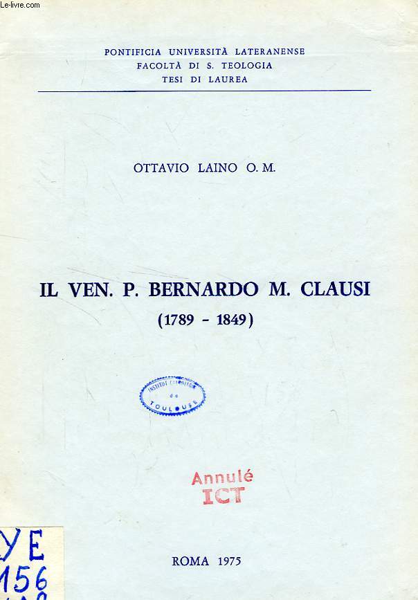 IL VEN. P. BERNARDO M. CLAUSI (1789-1849) (TESI)