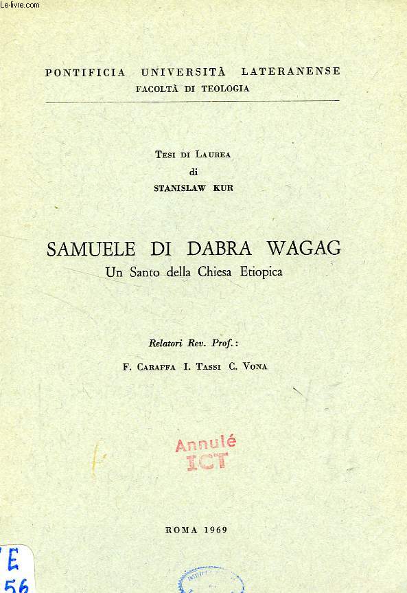 SAMUELE DI DABRA WAGAG, UN SANTO DELLA CHIESA ETIOPICA