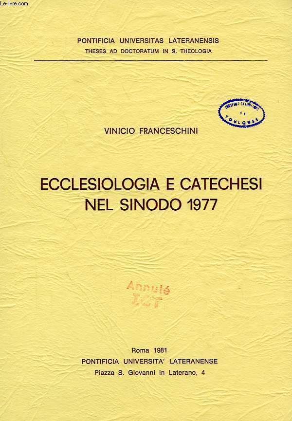 ECCLESIOLOGIA E CATECHESI NEL SINODO 1977
