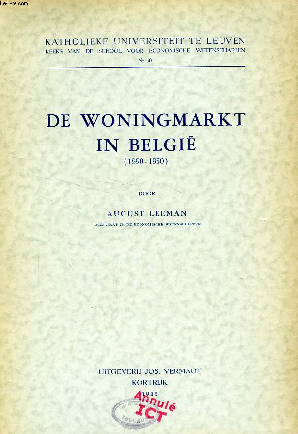 DE WONINGMARKT IN BELGIE (1890-1950)