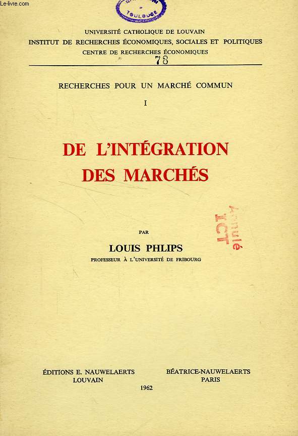 DE L'INTEGRATION DES MARCHES