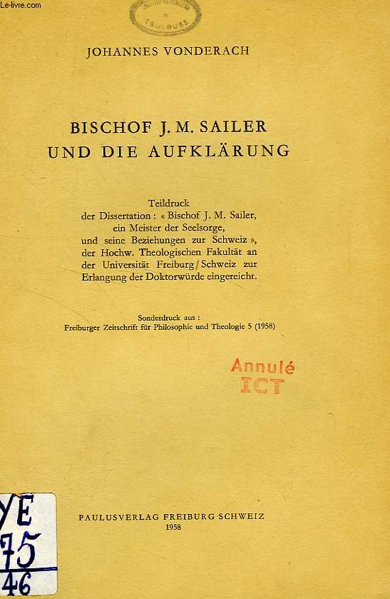 BISCHOF J. M. SAILER UND DIE AUFKLARUNG