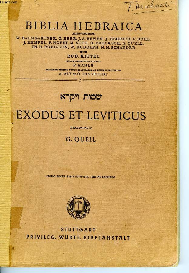 EXODUS ET LEVITICUS